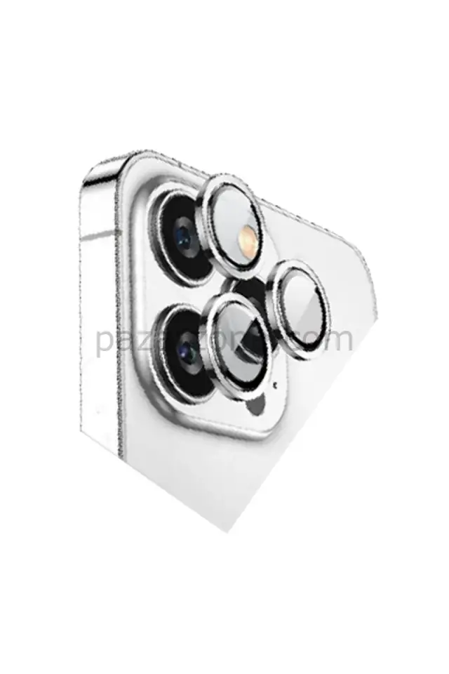 Newface Apple iPhone 15 Pro Max Bilvis Titan Kamera Lens - Gümüş