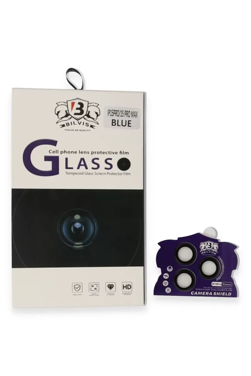 Newface Apple iPhone 15 Pro Max Bilvis Titan Kamera Lens - Lacivert