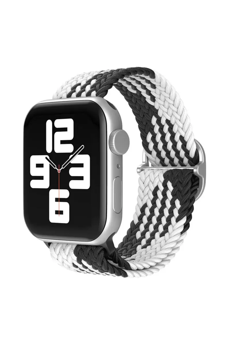 Newface Apple Watch 38mm Star Kordon - Siyah-Beyaz