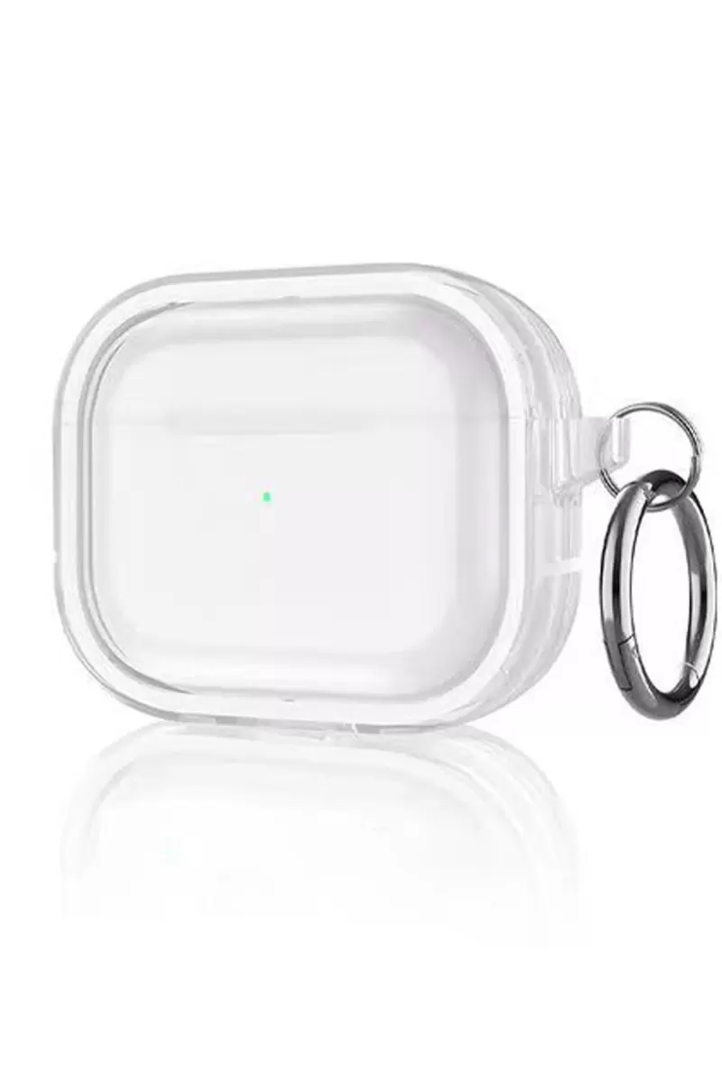 Movenchy Apple Airpods Pro 2 (2.nesil) Shiny Şeffaf Kılıf - Beyaz