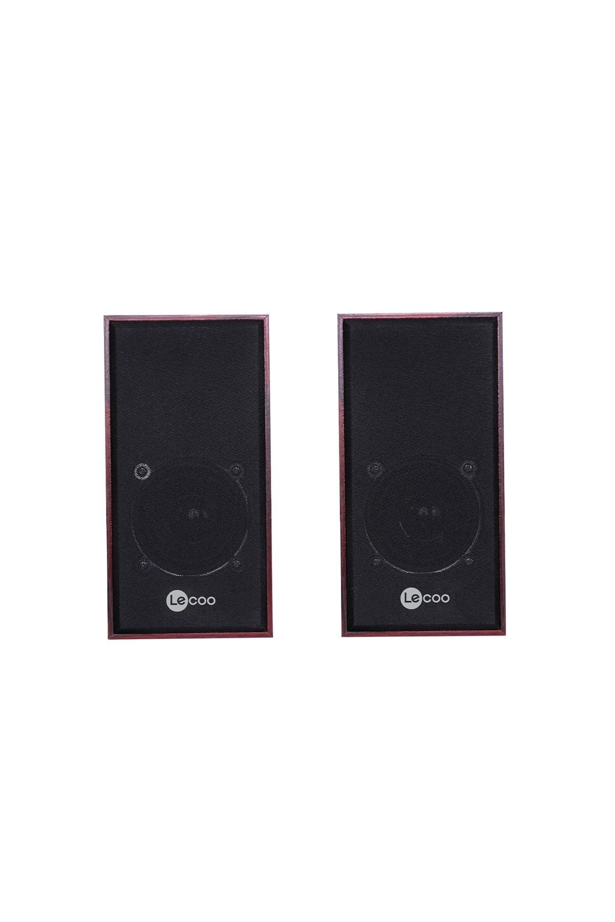 LENOVO DS105 LECOO Kompakt Masaüstü Ahşap 5W RGB Aydınlatmalı Usb+3.5mm Jacklı Siyah Hoparlör