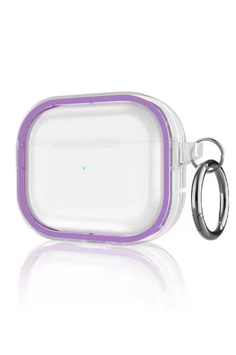 Movenchy Apple Airpods Pro 2 (2.nesil) Shiny Şeffaf Kılıf - Mor