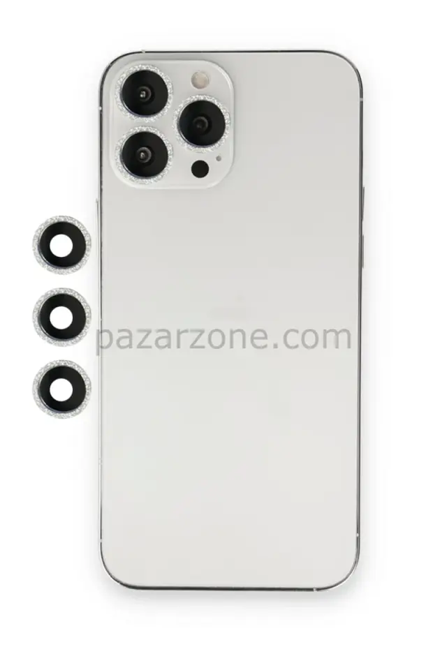 Newface Apple iPhone 12 Pro Shine Kamera Lens - Gümüş