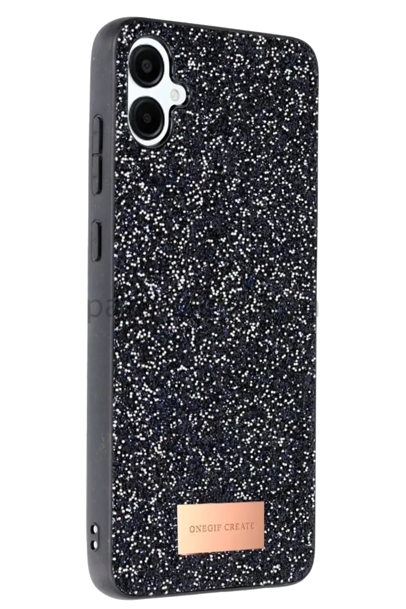 Onegif Samsung Galaxy A06 Bright Simli Kapak - Siyah