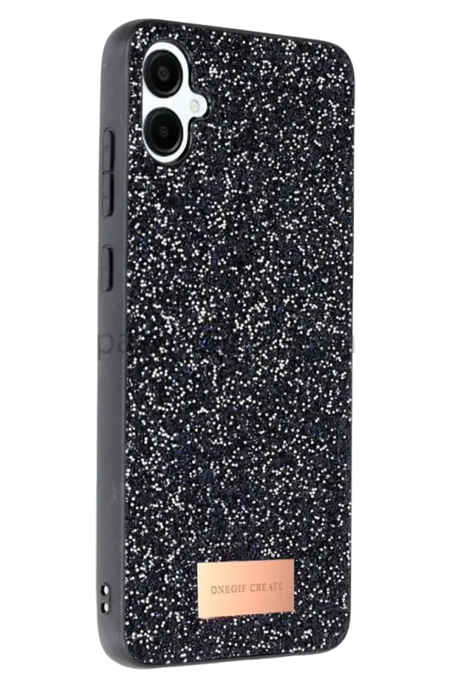 Onegif Samsung Galaxy A06 Bright Simli Kapak - Siyah