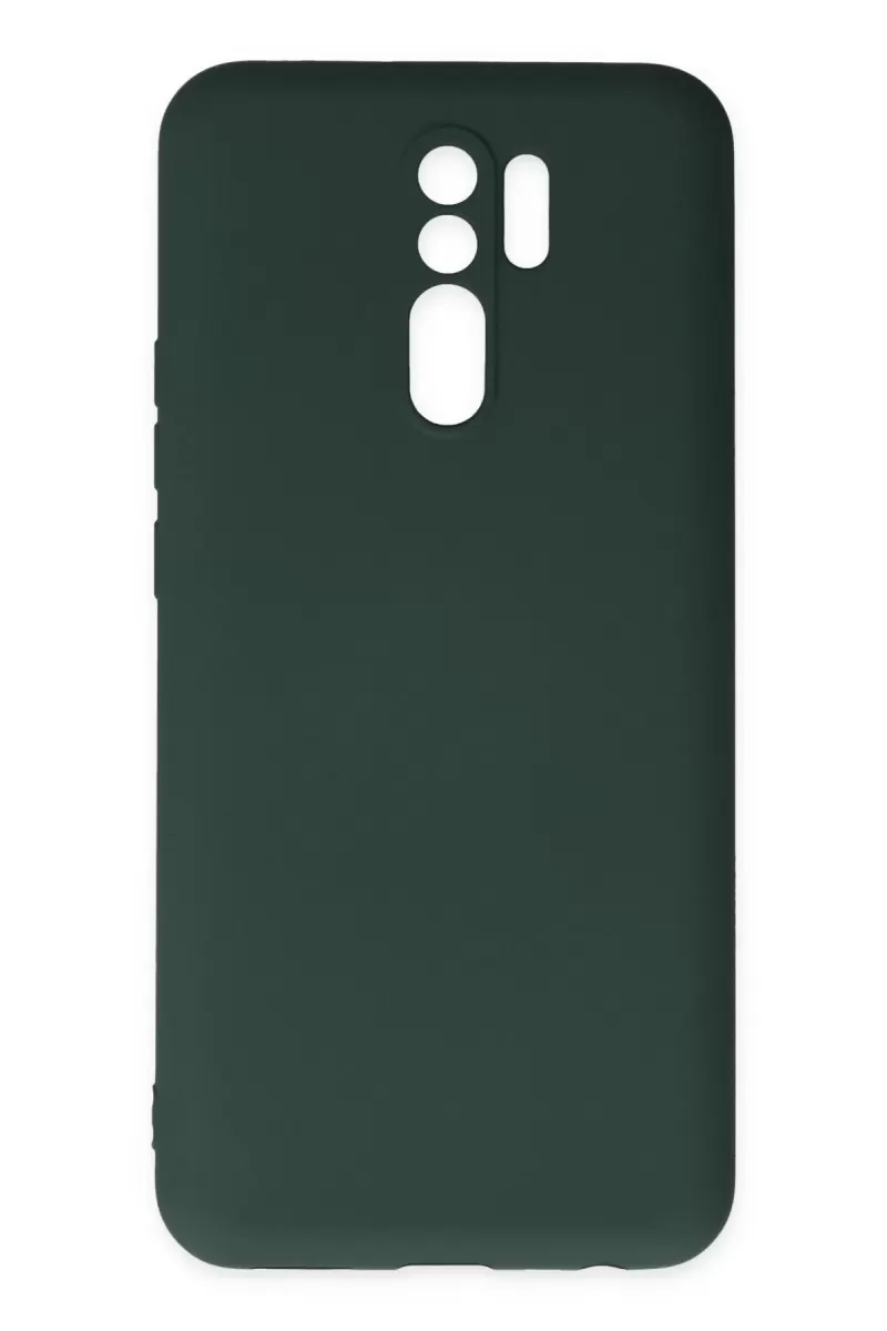 Newface Xiaomi Redmi 9 Kılıf Nano içi Kadife Silikon - Koyu Yeşil
