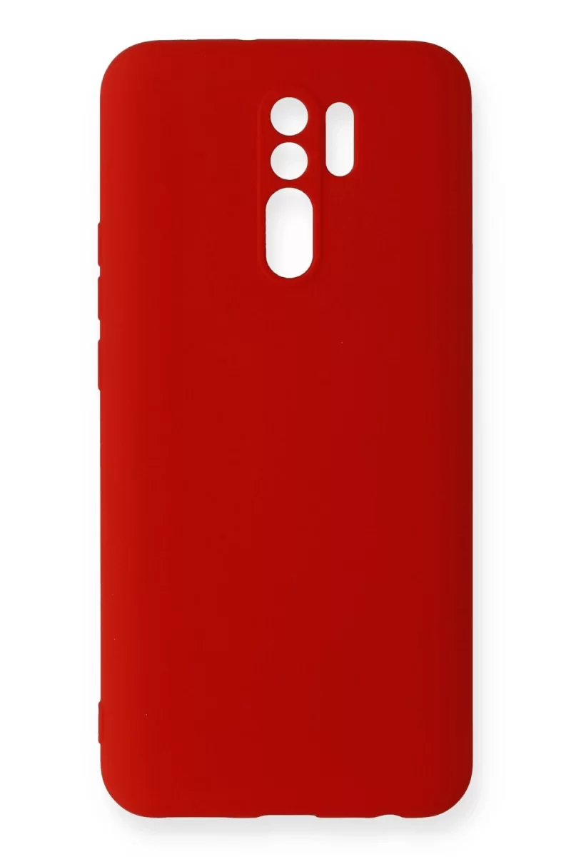 Newface Xiaomi Redmi 9 Kılıf Nano içi Kadife Silikon - Kırmızı