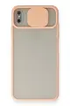 Newface Apple iPhone XS Max Kılıf Palm Buzlu Kamera Sürgülü Silikon - Pembe