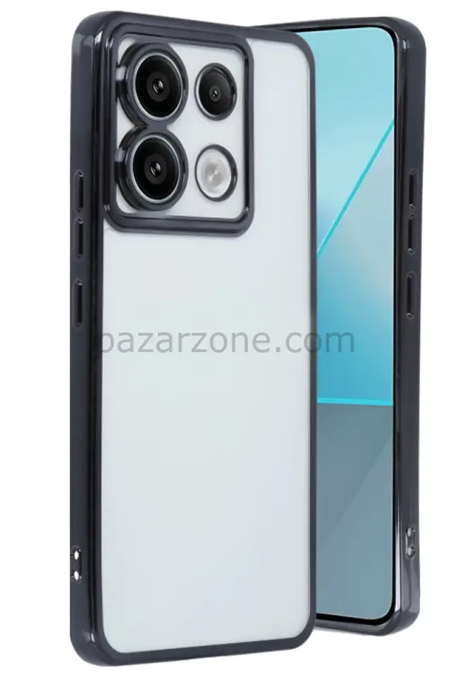 Newface Xiaomi Redmi Note 13 Pro 4G Kılıf Razer Lensli Silikon - Siyah