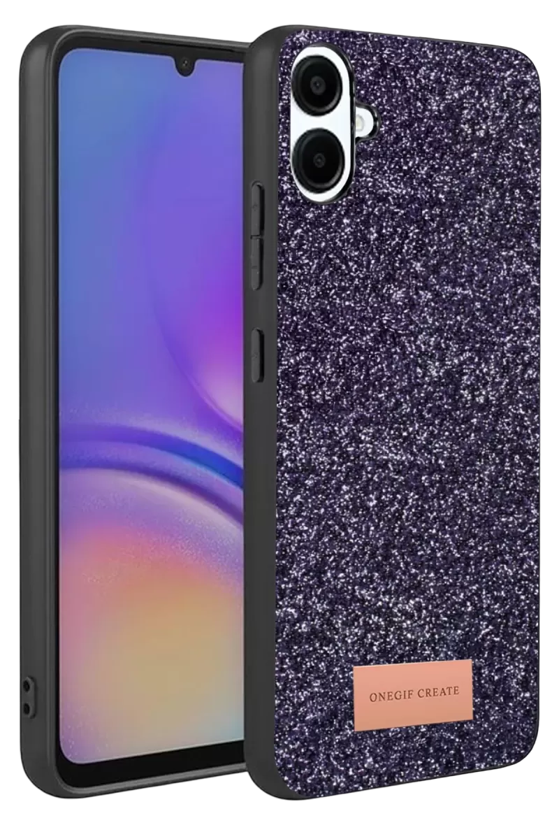 Onegif Samsung Galaxy A07 4G Bright Simli Kapak - Derin Mor