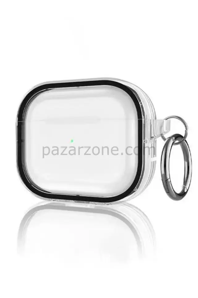Movenchy Apple Airpods Pro 2 (2.nesil) Shiny Şeffaf Kılıf - Siyah