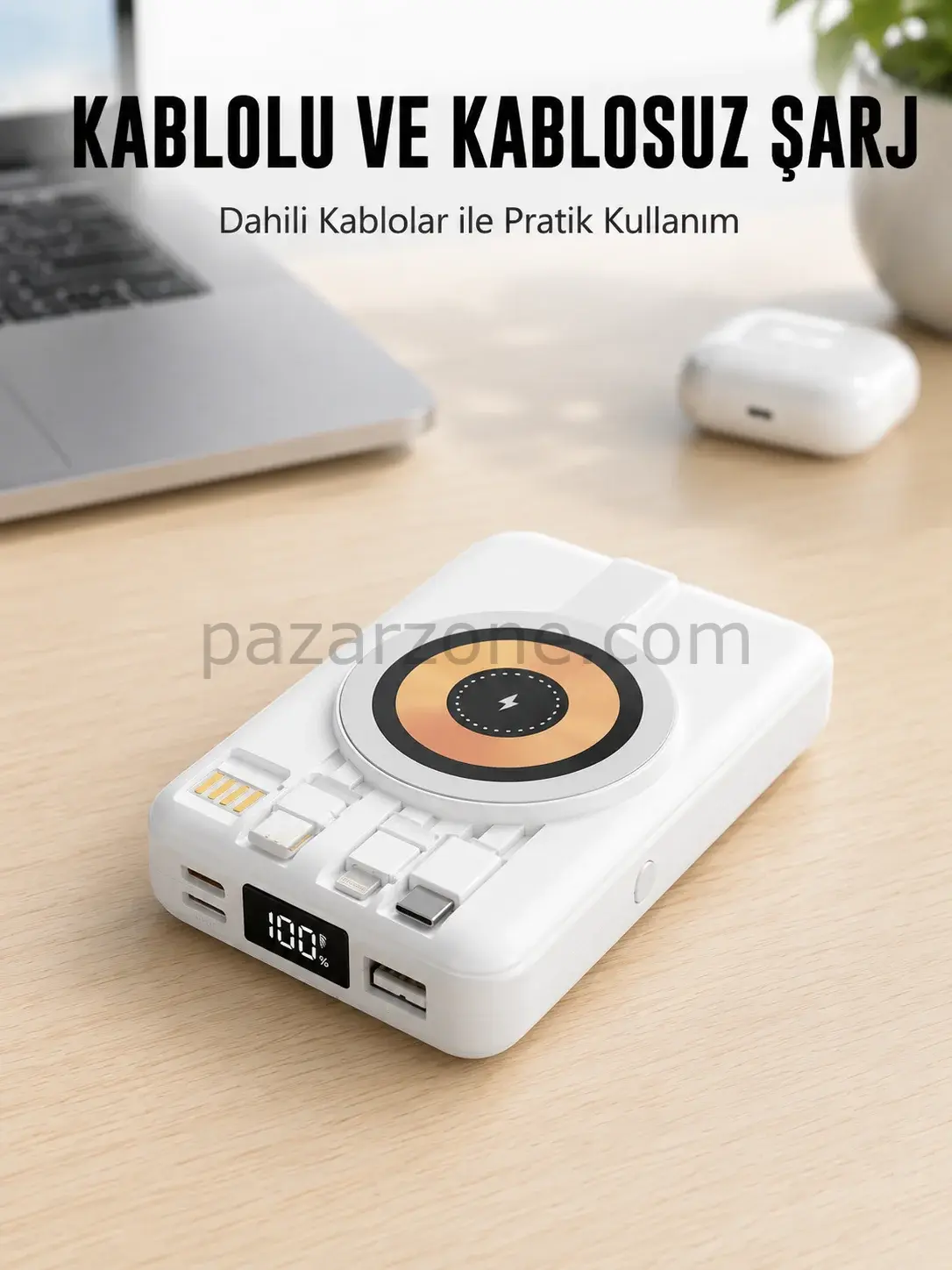 MagSafe Uyumlu Kablosuz Powerbank Hızlı Şarj Özellikli Yeni Nesil