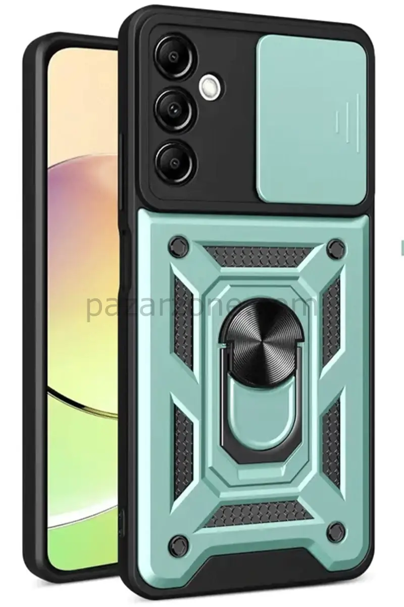 Newface Samsung Galaxy S24 FE Pars Lens Yüzüklü Silikon - Yeşil