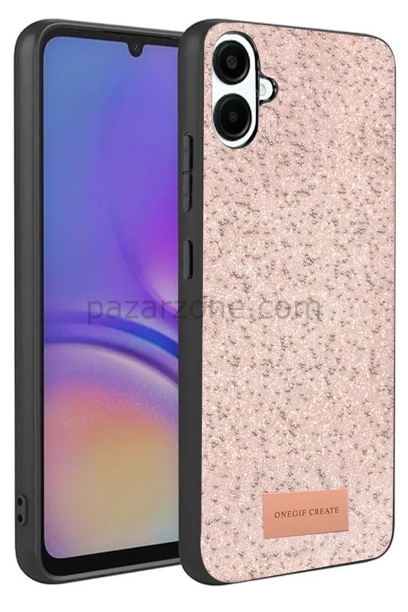 Onegif Samsung Galaxy A07 4G Bright Simli Kapak - Pembe