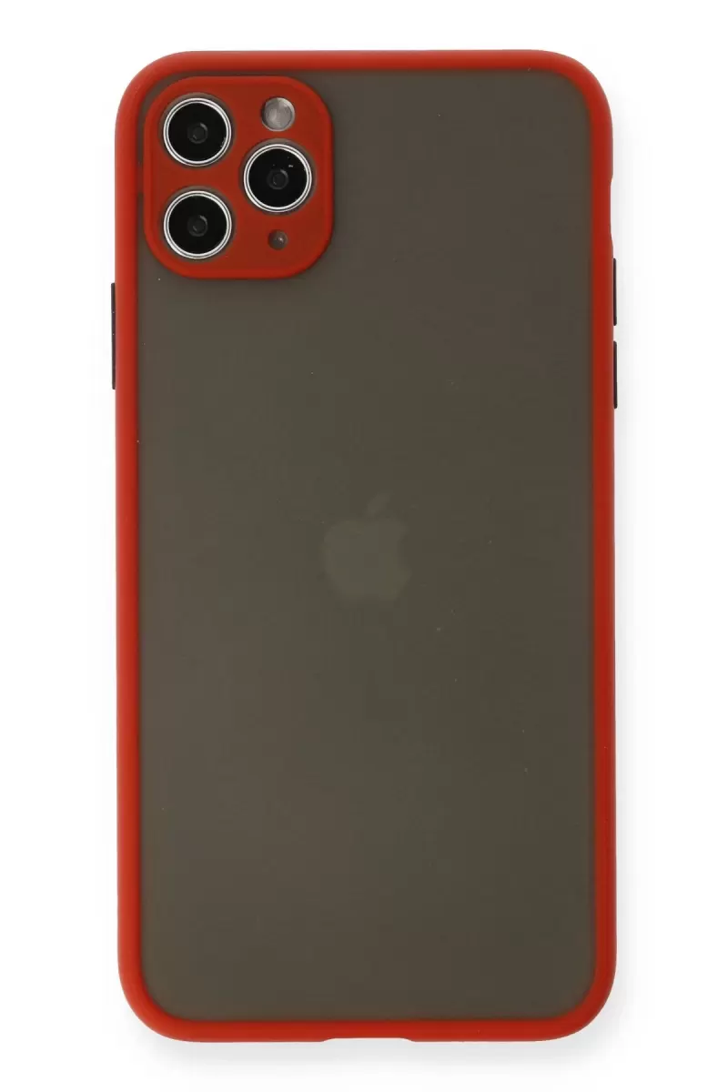Newface Apple iPhone 11 Pro Max Kılıf Montreal Silikon Kapak - Kırmızı