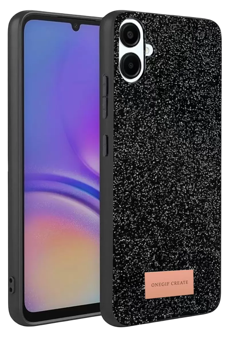 Onegif Samsung Galaxy A07 4G Bright Simli Kapak - Siyah