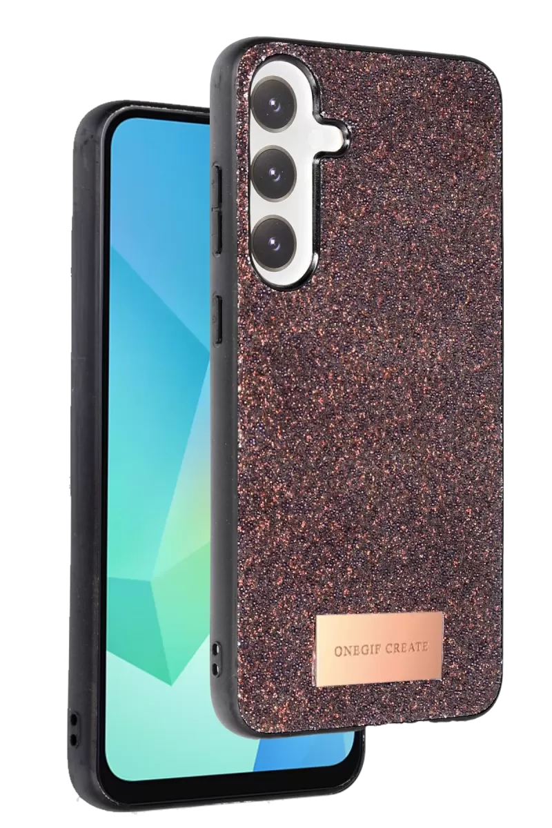Onegif Samsung Galaxy A16 5G Bright Simli Kapak - Derin Mor
