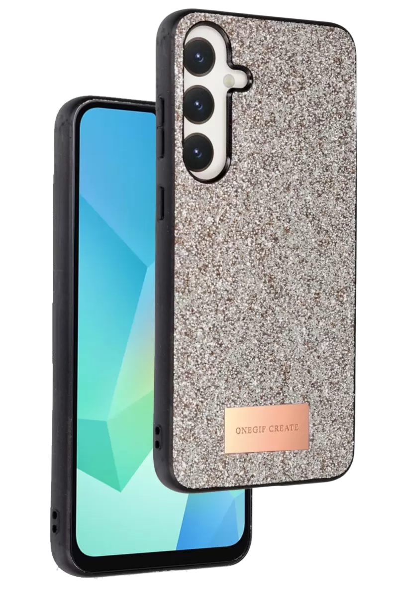 Onegif Samsung Galaxy A16 5G Bright Simli Kapak - Gold