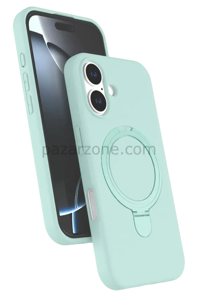 Newface Apple iPhone 16 Regal Magsafe Standlı Kapak - Su Yeşili