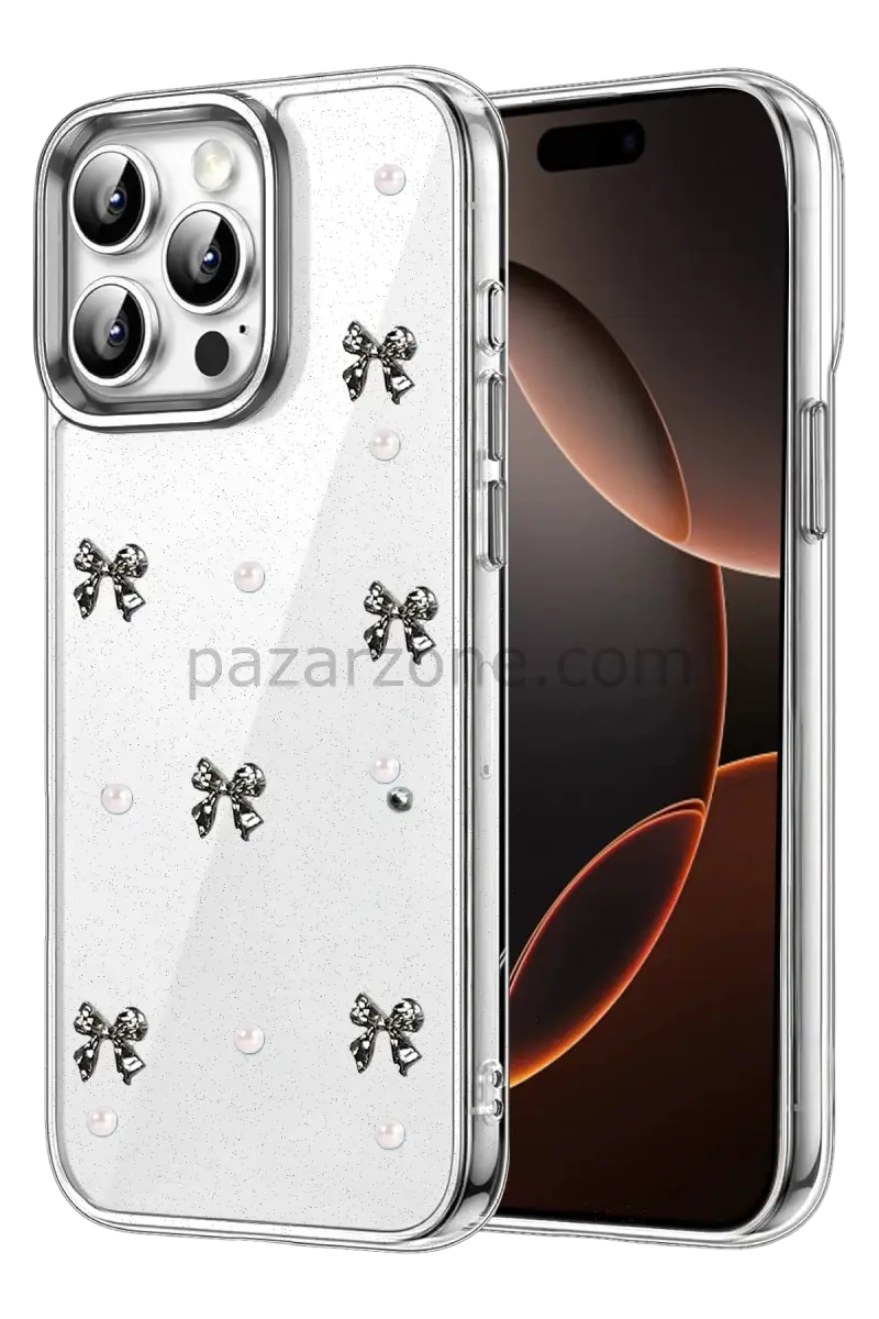 Newface Apple iPhone 15 Pro Max Fiyonk Desenli Kapak - Desen 8