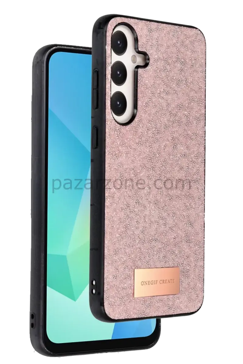 Onegif Samsung Galaxy A16 5G Bright Simli Kapak - Pembe