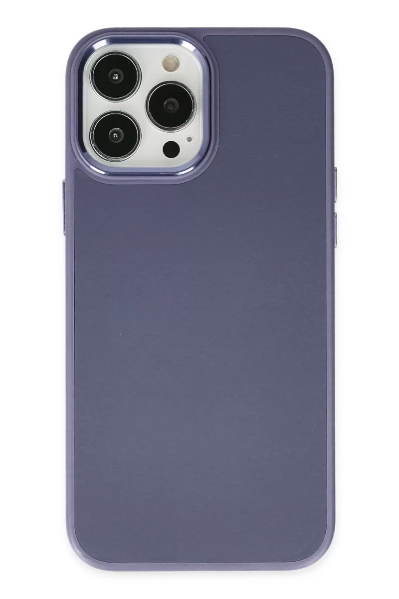 Newface Apple iPhone 13 Pro Kılıf Asya Deri Silikon - Mor