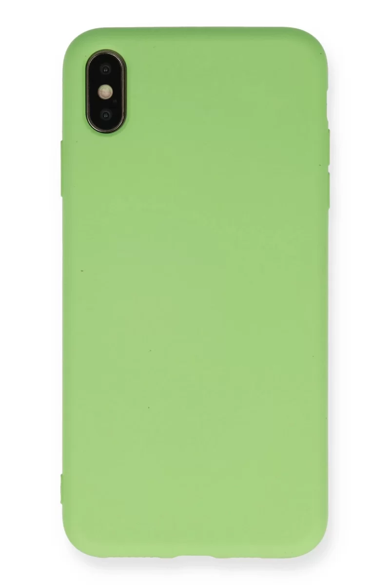 Newface Apple iPhone XS Max Kılıf Nano içi Kadife Silikon - Açık Yeşil