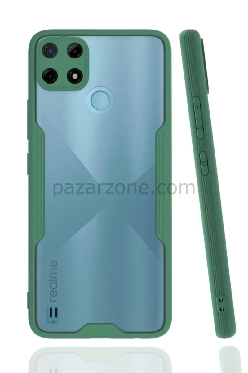 Newface Realme C25Y Kılıf Platin Silikon - Yeşil