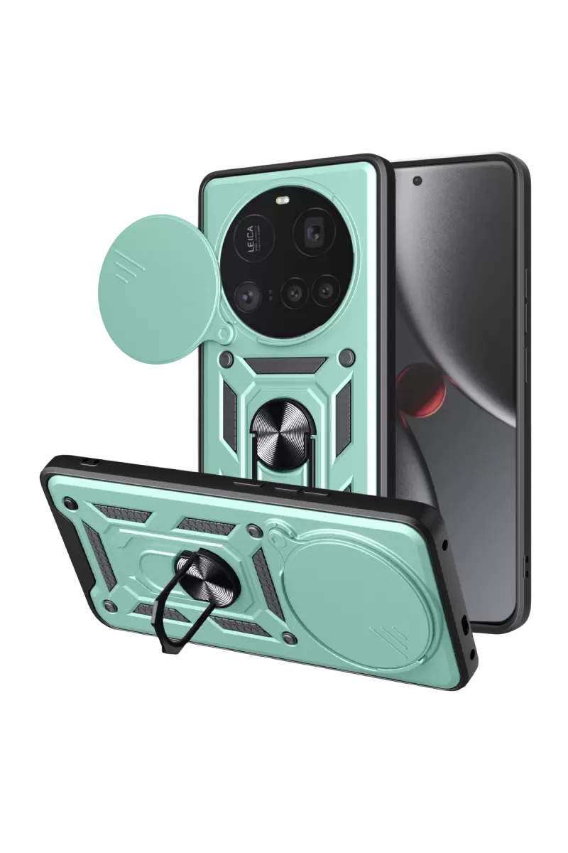 Newface Xiaomi Mi 15 Ultra Kılıf Pars Lens Yüzüklü Silikon - Yeşil