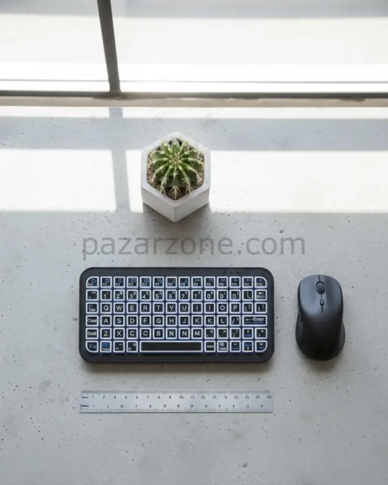 RGB Işıklı Kablosuz Mini Klavye 10 mm İnce Gövde
