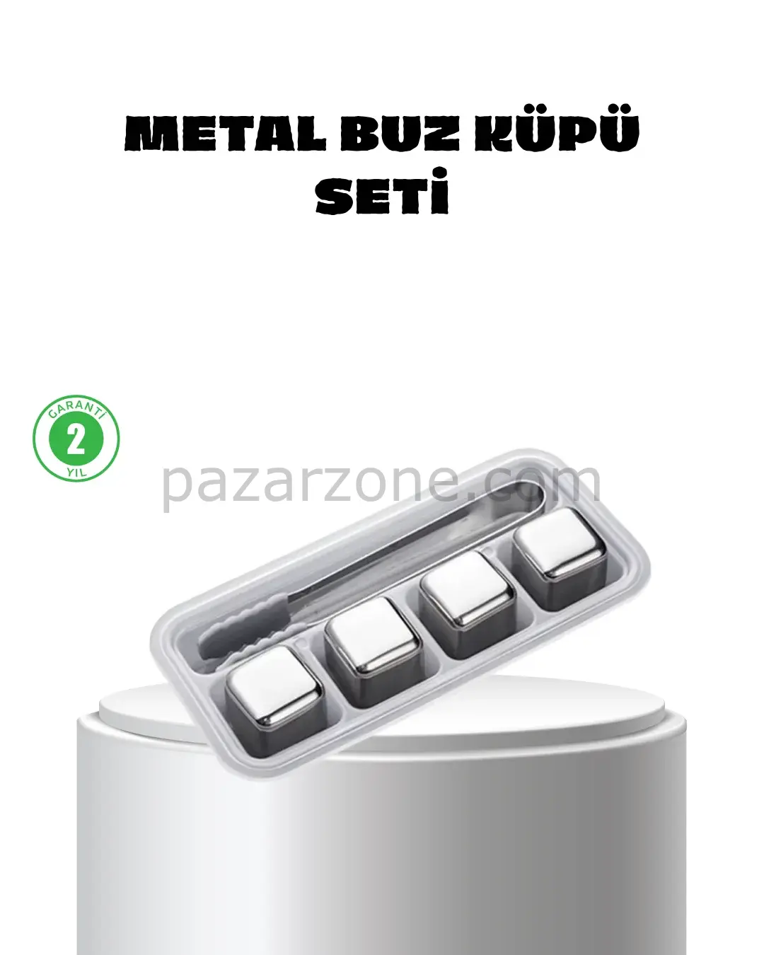 Paslanmaz Çelik Metal Buz Küpü Seti Sulandırmadan Soğutma ve Klips Dahil