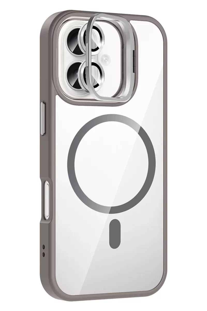 Joko Apple iPhone 16 Plus Remim Lensli Magsafe Standlı Kapak - Titan Gri