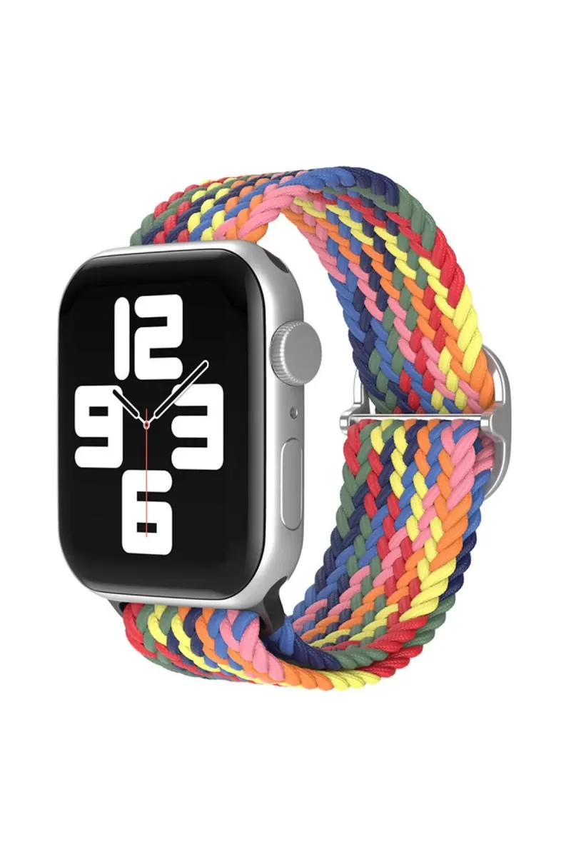 Newface Apple Watch 42mm Star Kordon - Siyah-Kırmızı-Sarı