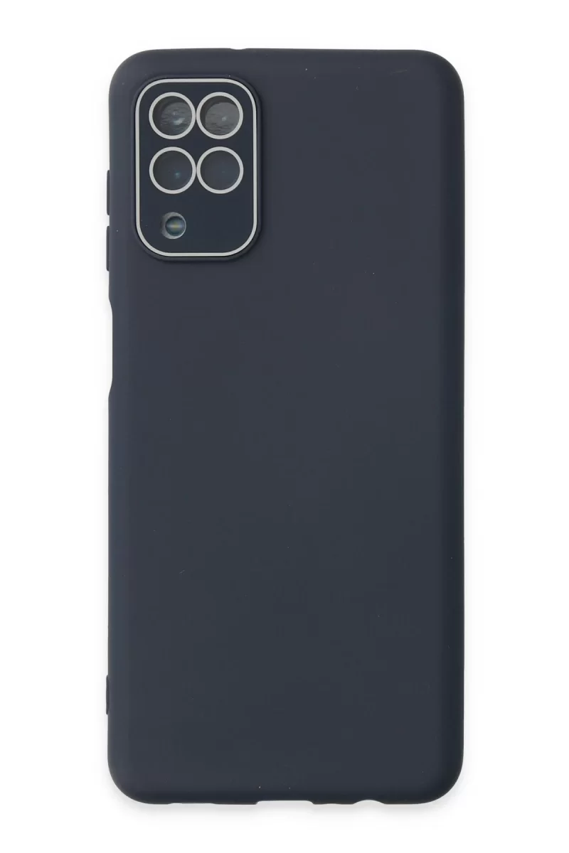 Newface Samsung Galaxy A22 Kılıf Lansman Glass Kapak - Lacivert