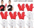 Çocuk Gösteri Eldiven Seti – 5 Çift Beyaz & 5 Çift Kırmızı