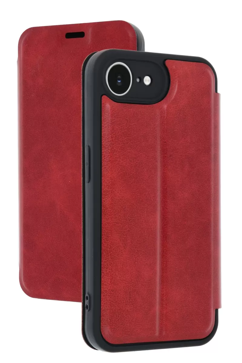 Newface Apple iPhone 16E Kılıf Flip Cover - Kırmızı