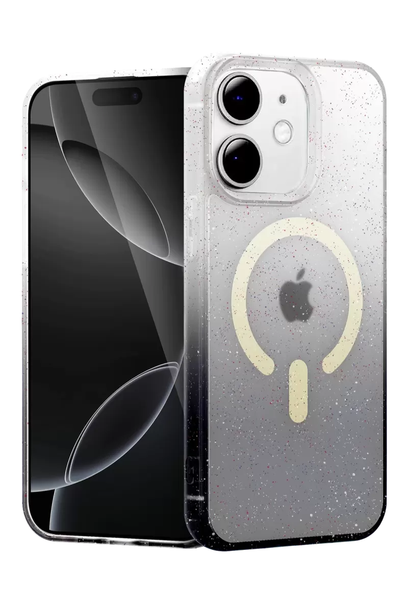 Newface Apple iPhone 12 Pummel Shiny Magsafe Kapak - Siyah