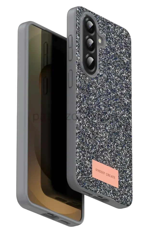 Onegif Samsung Galaxy A17 5G Bright Simli Kapak - Gümüş