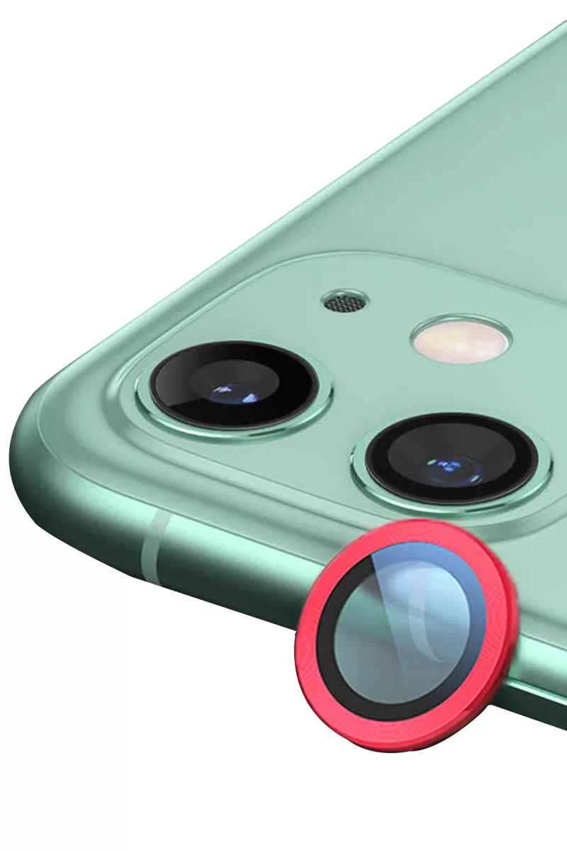 Newface Apple iPhone 12 Raze Metal Kamera Lens - Kırmızı