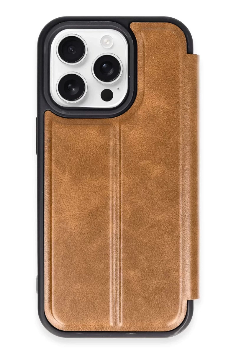 Newface Apple iPhone 14 Pro Kılıf Flip Cover - Taba