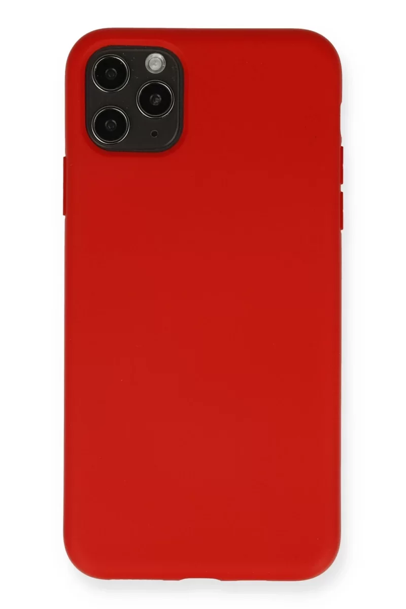 Newface Apple iPhone 11 Pro Max Kılıf Nano içi Kadife Silikon - Kırmızı