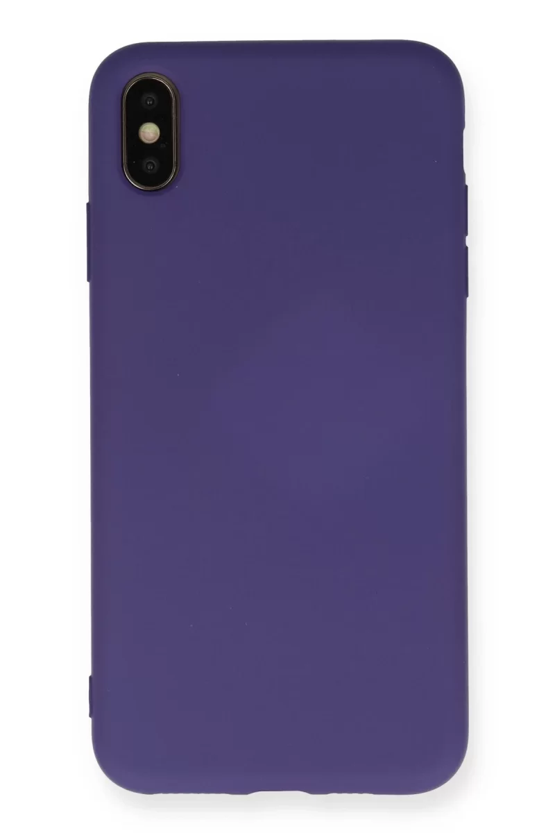 Newface Apple iPhone XS Max Kılıf Nano içi Kadife Silikon - Mor