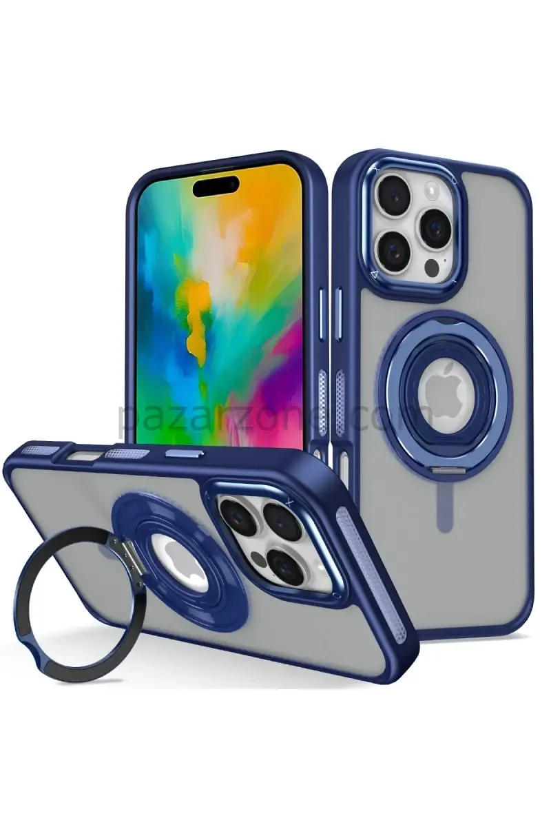 Joko Apple iPhone 16 Pro Banza Magsafe Standlı Kapak - Lacivert