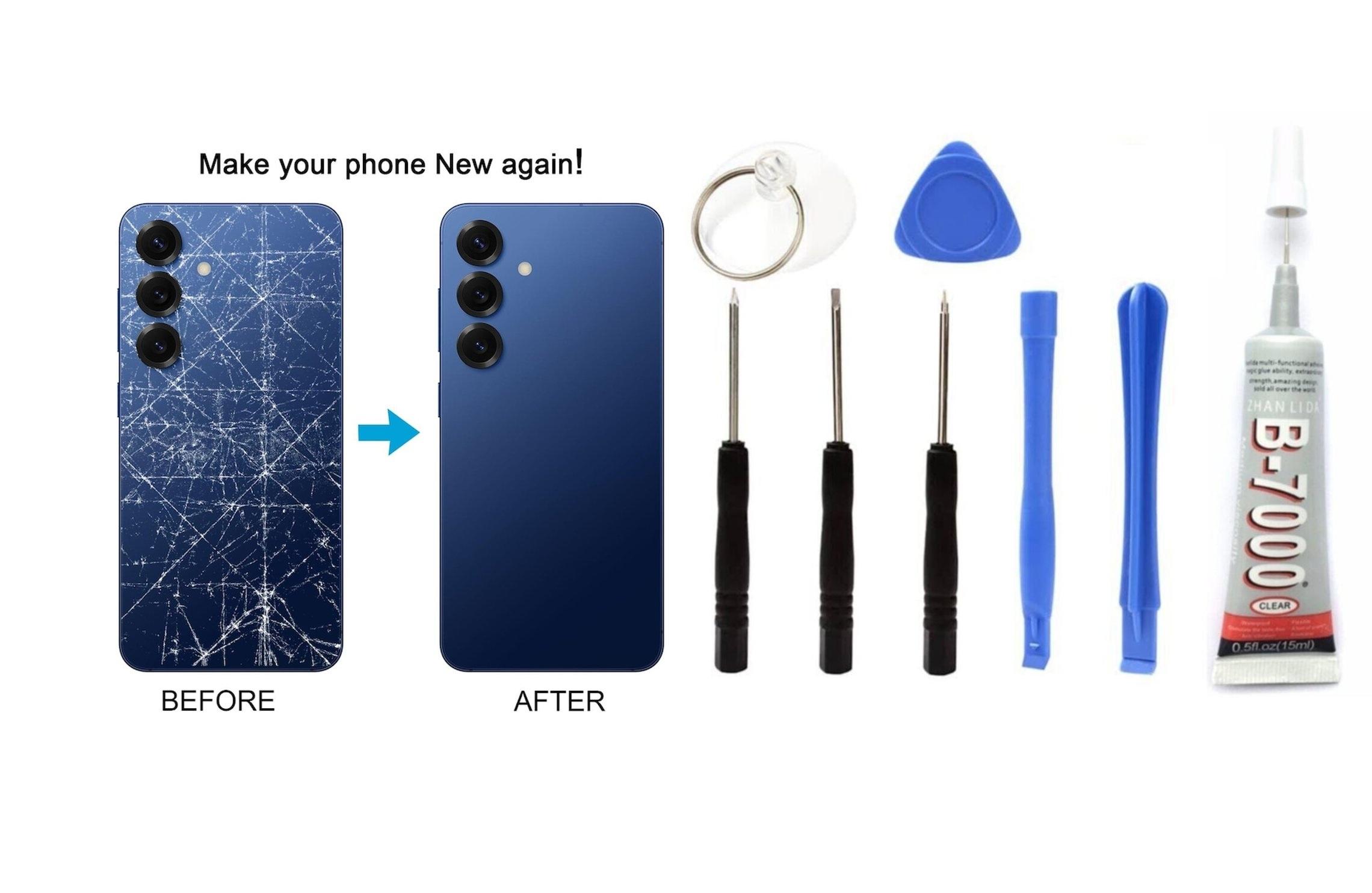 Samsung S25 Uyumlu Batarya Kapağı KAMERA LENSLİ (Y