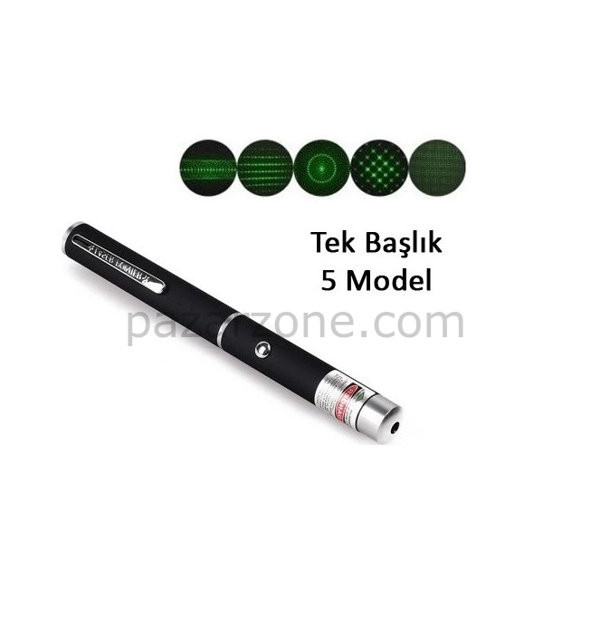 Yeşil Lazer Pointer 5000 Mw 15 Km Etkili (tek Başlık 5 Model)