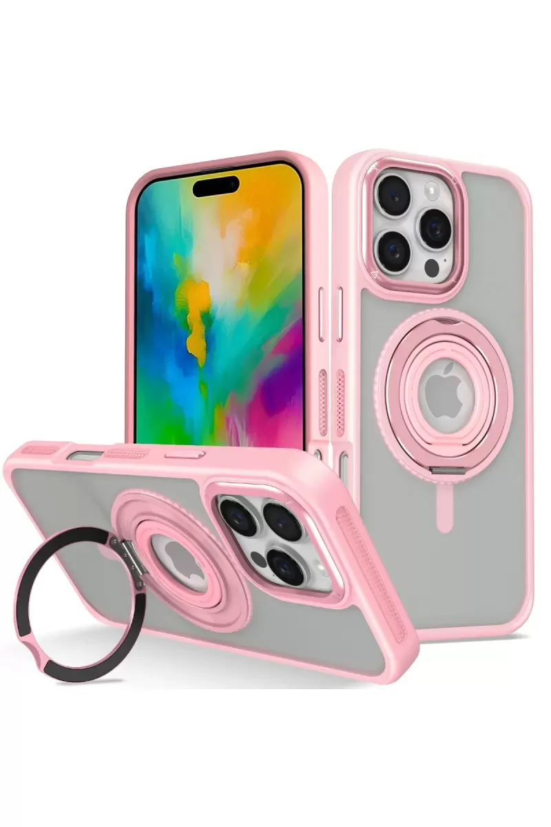 Joko Apple iPhone 16 Pro Banza Magsafe Standlı Kapak - Pembe