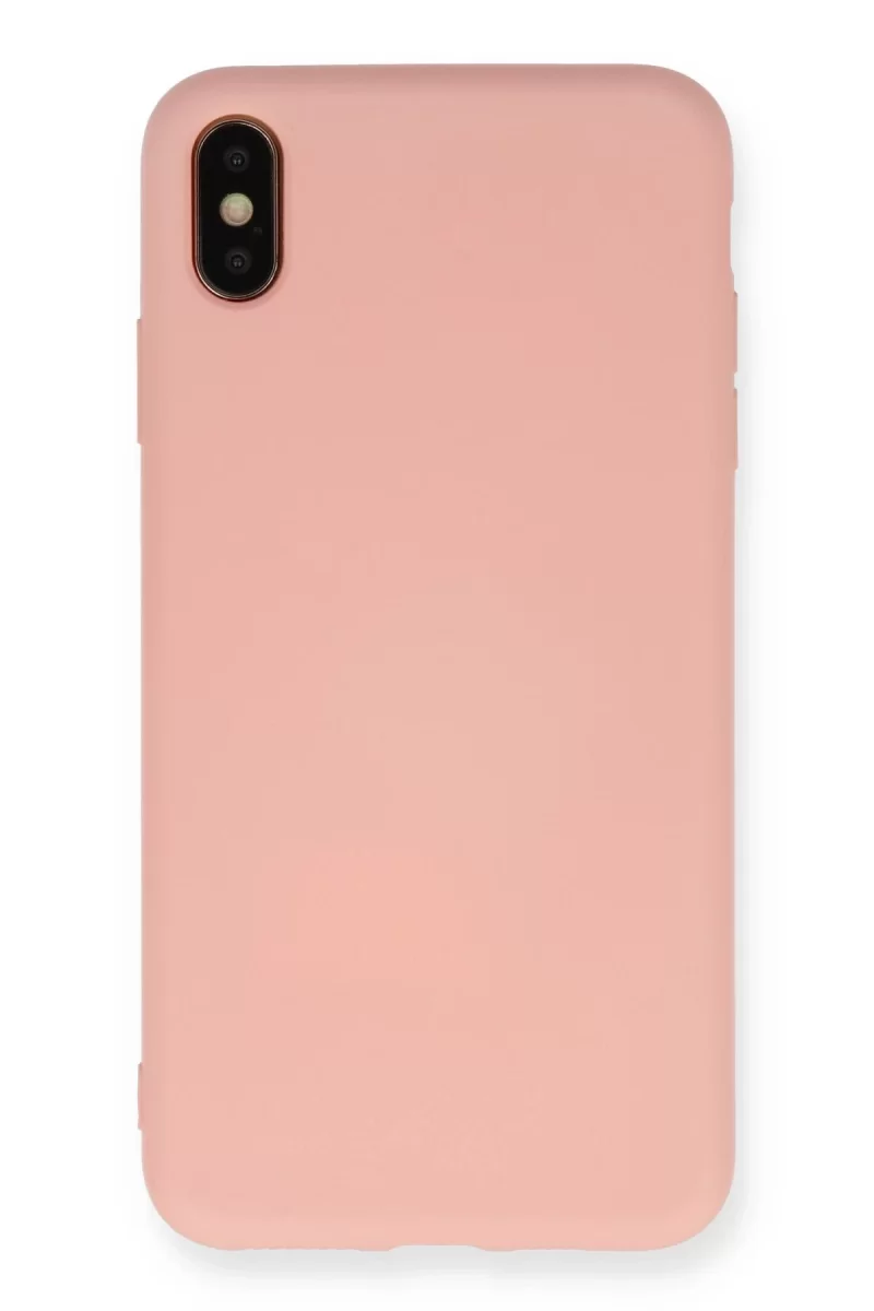 Newface Apple iPhone XS Max Kılıf Nano içi Kadife Silikon - Pudra
