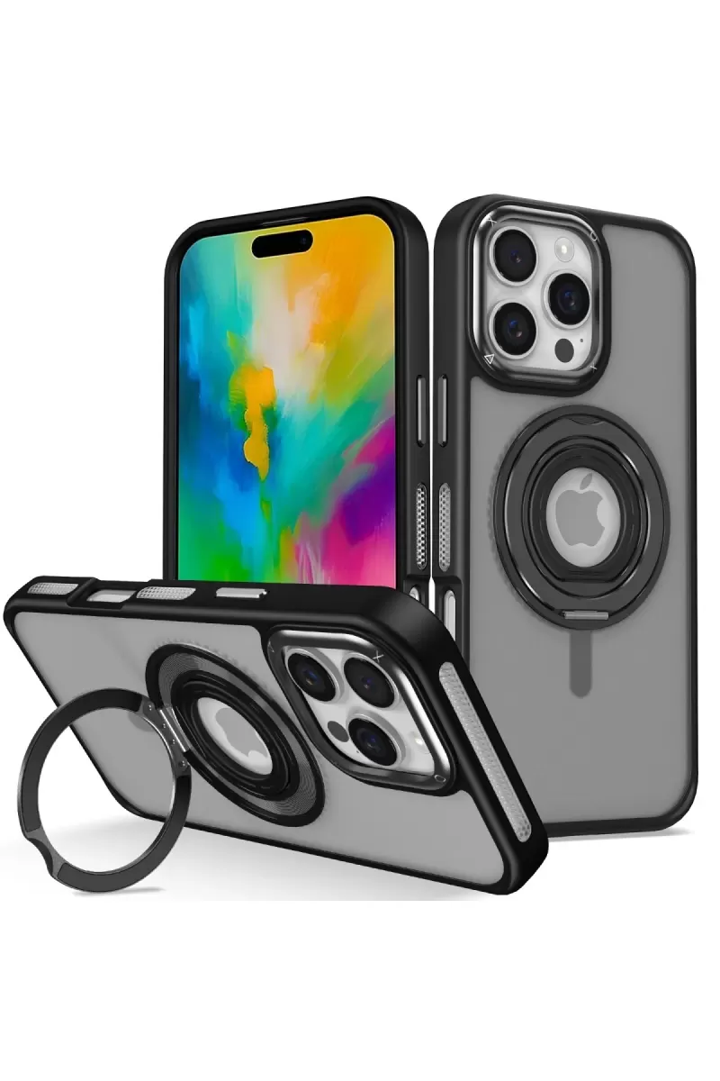 Joko Apple iPhone 16 Pro Banza Magsafe Standlı Kapak - Siyah