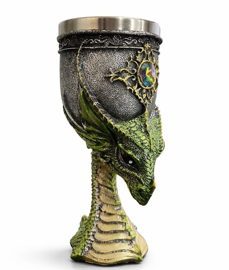 Ejderha Tasarımı 3D Kabartmalı Çelik Kadeh Bardak