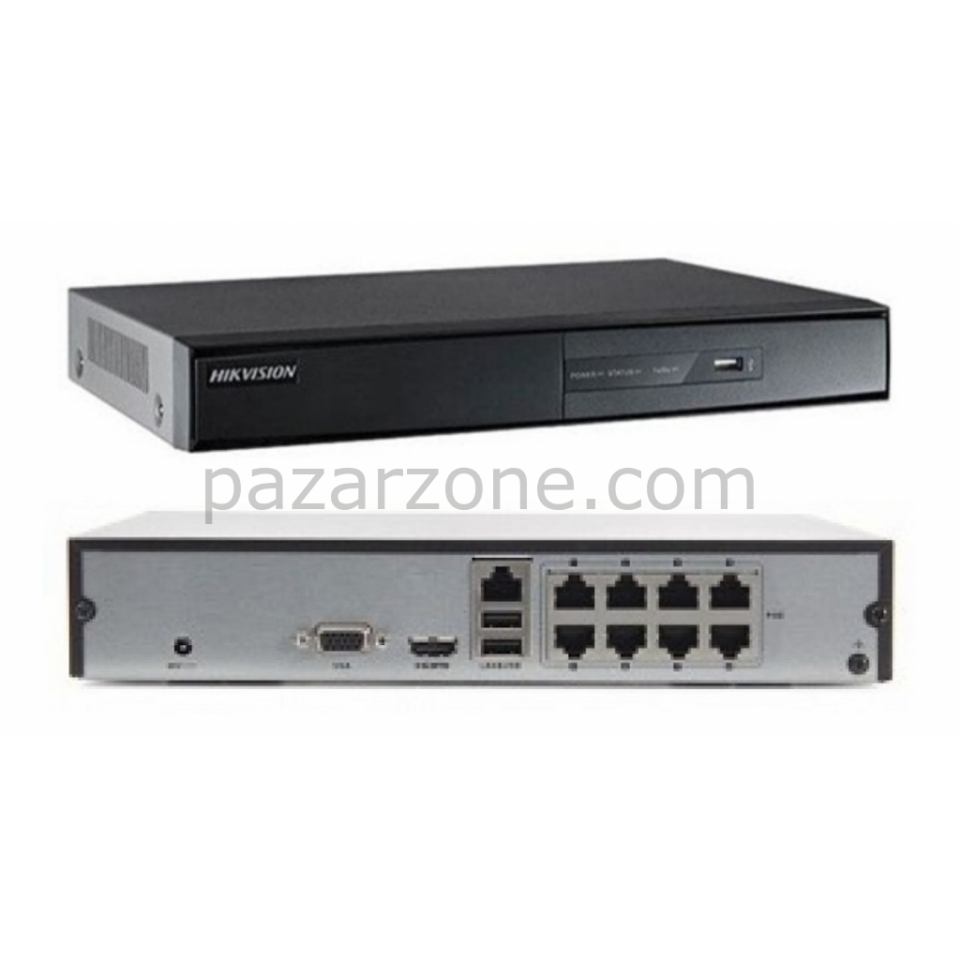HIKVISION DS-7108NI-Q1/8P/M, 8Kanal PoE, 4Mpix, H265+, 1 HDD Desteği, 1520P Kayıt, 60Mbps Bant Genişliği, Metal Kasa, NVR